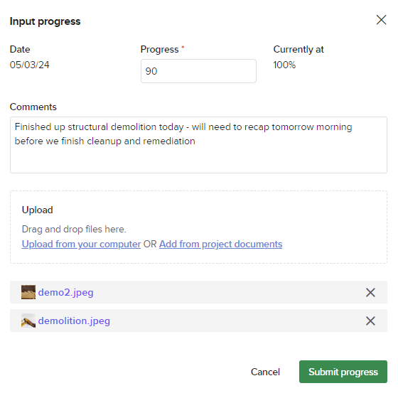 Knowify progress billing — schedule of values and invoice generation