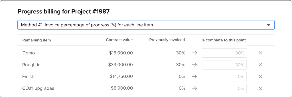 Product view of progress billing with change orders | Construction invoicing mistakes | Knowify