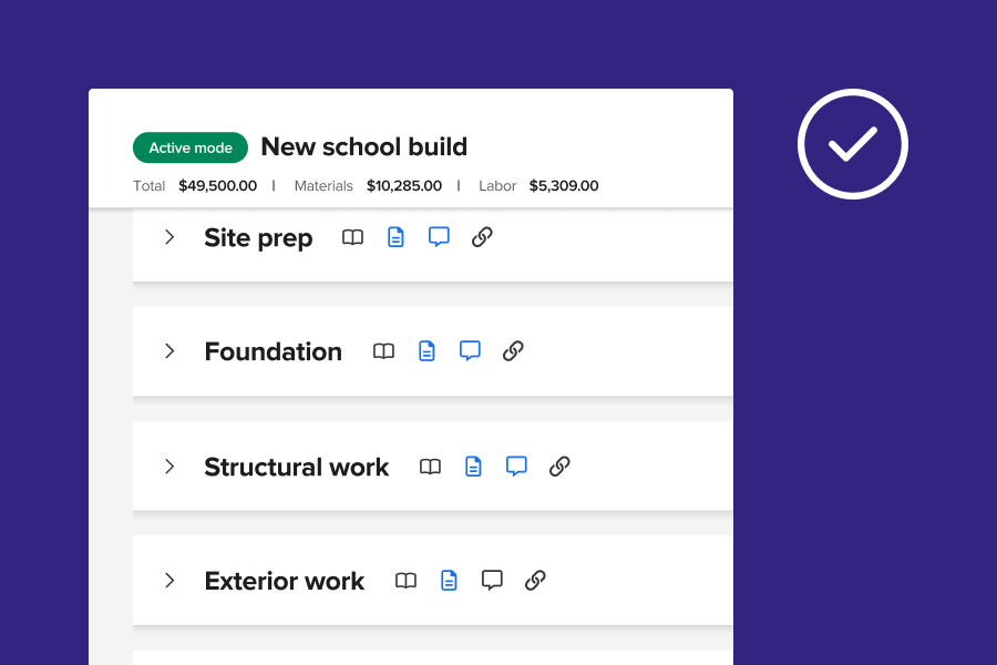 Close up of our Plan & Track view with budgets for materials and labor per phase | Construction estimating mistakes | Knowify