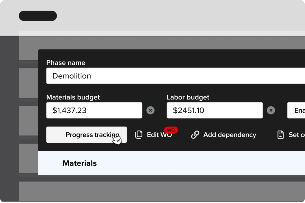 Visualization of Knowify's Construction budgeting software