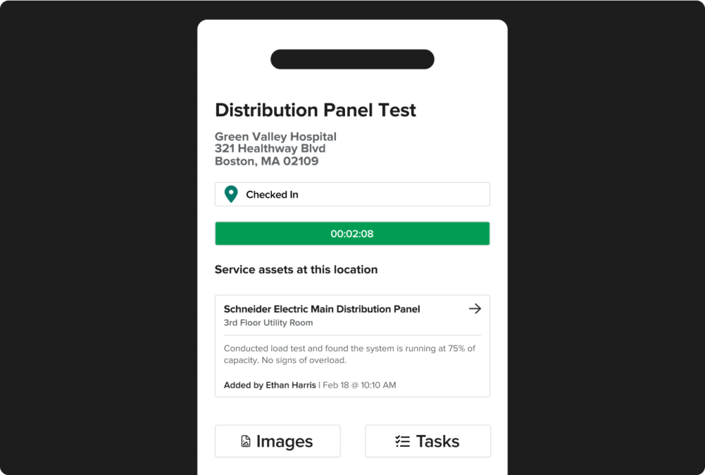 Knowify service jobs on smartphone showing equipment tracking and field access