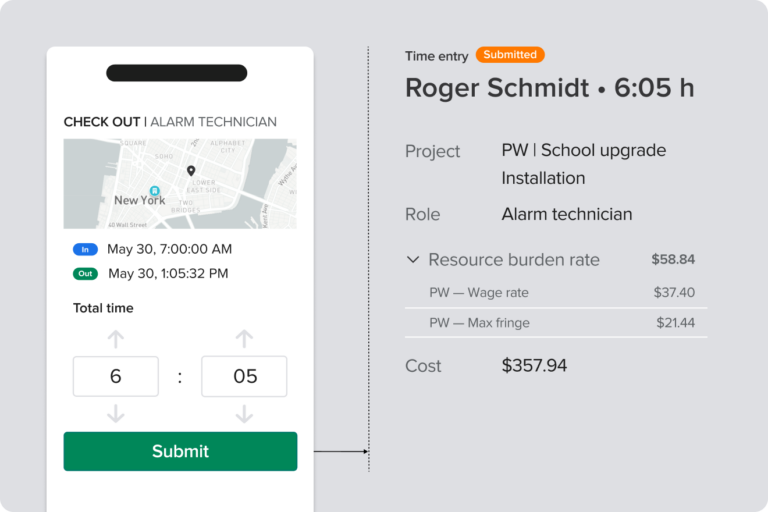 Prevailing wage time tracking in Knowify