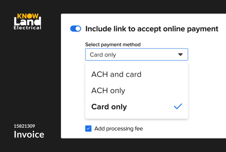 Adding a payment link to an invoice with Knowify