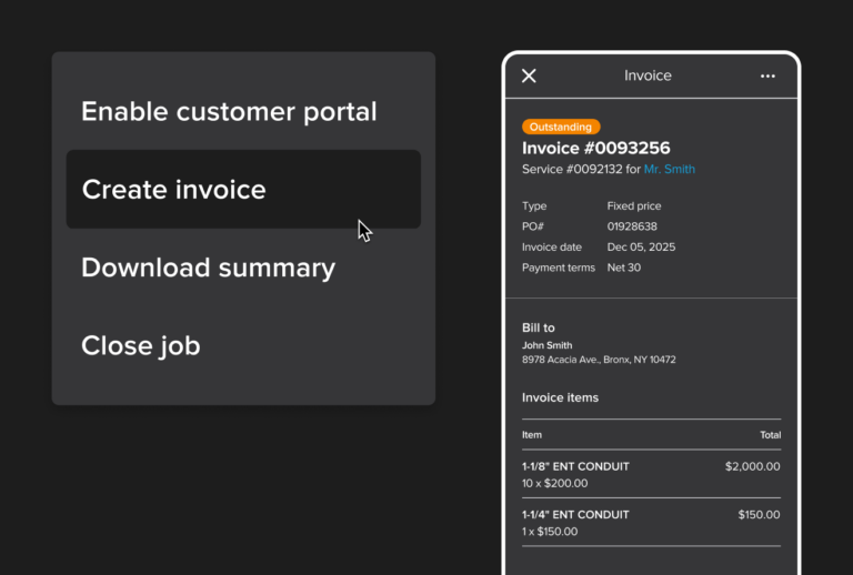 Creating a service job invoice with Knowify