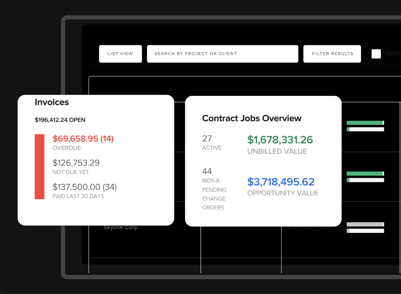 Knowify contract jobs overview