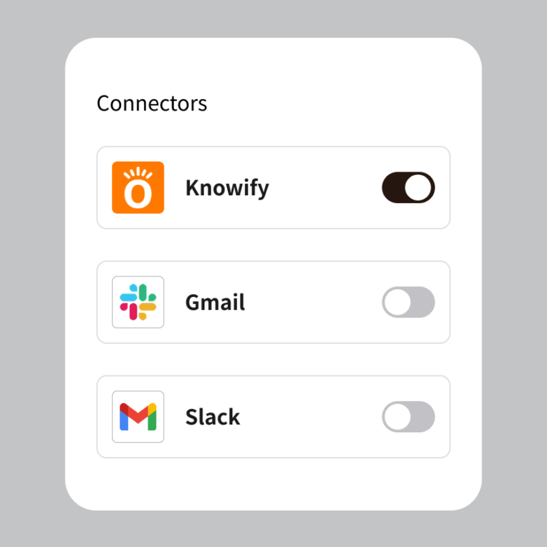 Turning on the Knowify connector in Claude