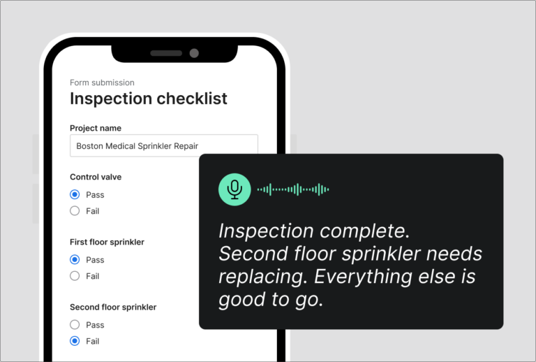 Example on how to fill out a form with voice from the field using a smartphone.