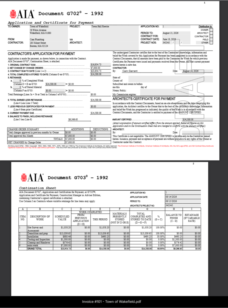 Official AIA forms via Knowify