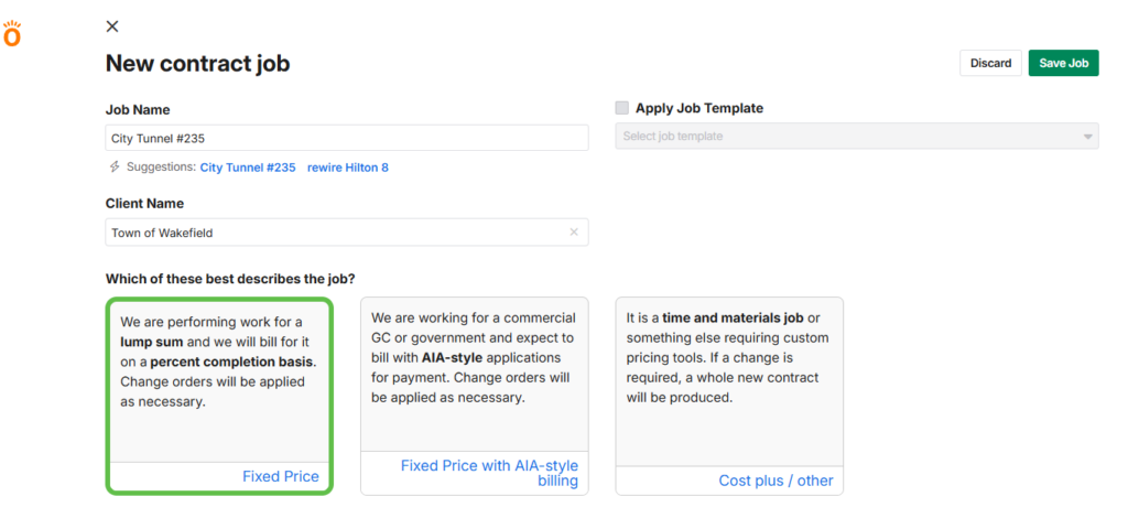 Contract types supported by Knowify